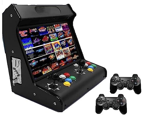 NVYAZJ 18.5 Inch Arcade Game Machine, HD Video Game Console with 50 Coins One for Two Handles Dual System Game&TV Screen Resolution 1366 * 768 720P 1 * 12/4A