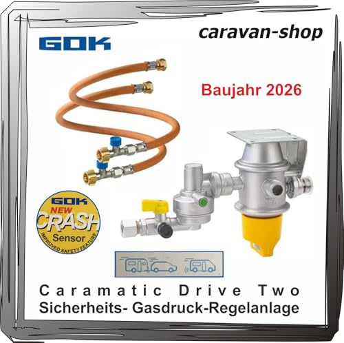 Generisch Zweiflachenanlage Drive 30mbar horizontal + Schlauch Caravan Crash-Sensor Gas Drive Two Set Hochdruckschlauch
