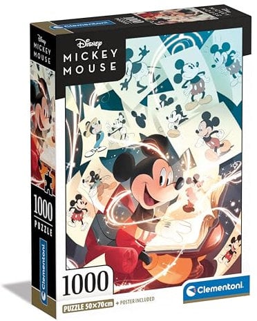 Clementoni Jigsaw Puzzle Disney Mickey Mouse 1000 Pieces - Puzzle For Adults 14-99 Years, Poster Included, Gift For Men/Women, Disney, Made In Italy, 39811