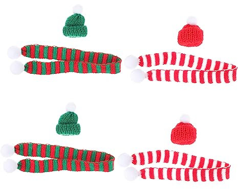 SAFIGLE 8St weihnachtsschal Halstuch Weihnachten weihnachtssdeko Cap Weihnachten Weihnachts Deke Grün Dekoration mütze Wein schmücken Anlage Flasche Hut Stricken