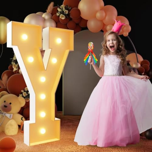 Lettre Y géante lumineuse à DEL de 120 cm, panneau lumineux en mosaïque pour chapiteau, lettres LED pour Saint-Valentin, anniversaire, Noël, Nouvel An