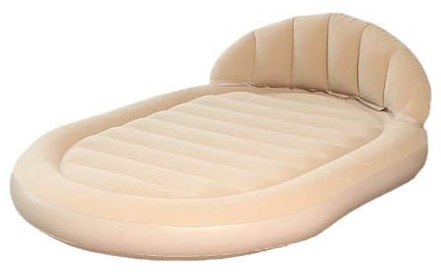 LANGWEI Campingbett, Tragbares Ovales Aufblasmatratzen-Schlafbett-Feldbett Mit Rückenlehne, Air Lounger-Schlafsofa Für Zuhause/Camping/Reisen