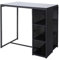 Mendler Poly-Rattan Bartisch HWC-A28, Bistrotisch Garten Bar Loungebar Tisch mit Regal, anthrazit