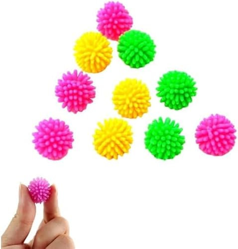 10 Stück Mehrfarbig Mini Stressball mit Noppen für zwischendurch Massageball 2 cm Kleiner Noppenball, Igelball für Selbstmassage, Reha und Fitness, Reflexzonen - als Set Verfügbar Massagegeräte