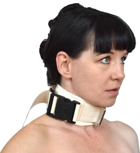 Honeylust Klinik Halsband abschließbar – Bondage Halsfessel mit Schloss | Baumwolle & Schlüssel – verstellbar, unisex, Klinikspiele, BDSM, Fetisch, Dom/Sub, Unterwerfung & Psychiatrie