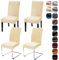 Alishomtll Stretch Samt Stuhlhussen 4er/6er Set Velvet/Velour Stuhlbezug Schwingstuhl Elastische Hussen Waschbarer Stühle Schutz für Küche Restaurant Hotel Bankett Hochzeit (Gelb, 4 Stück)