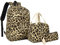 Treer Schulrucksack Set 3tlg, Schulrucksack Teenager mit Lunchpaket Tasche und Federmäppchen, Mädchen & Jungen Schulrucksack Klassisch Druck Schulranzen Wasserdicht Rucksack Schule (Leopardenmuster)