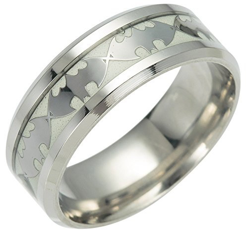 Mode Leuchtende Fledermaus Edelstahl Ring für Frauen Männer Eheringe Schmuck Geschenk Fluoreszierende Fingerringe Para HombreModerne Verarbeitung