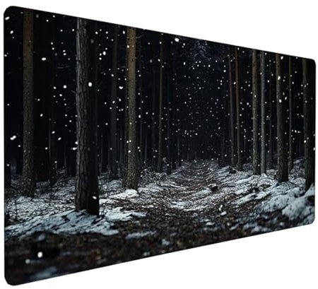 Black Large Mouse Mat, 900 x 400 x 3 mm Extended Gaming Mouse Pad Abstract Desk Mat With Non-Slip Rubber Base, Waterproof Soft Cloth Mousepad, Stitched Edges Desk Pad for Home Office Gifts Z-156