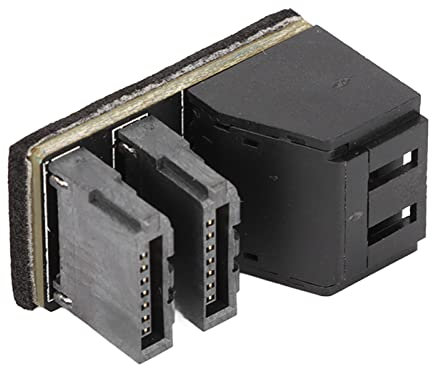 Rankomu SATA7PIN Adapter SATA 7Pin Dual Interface Adapter, 90 Degree and 180 Degree Steering, 12G High Speed for Motherboard, Compatible with PH572