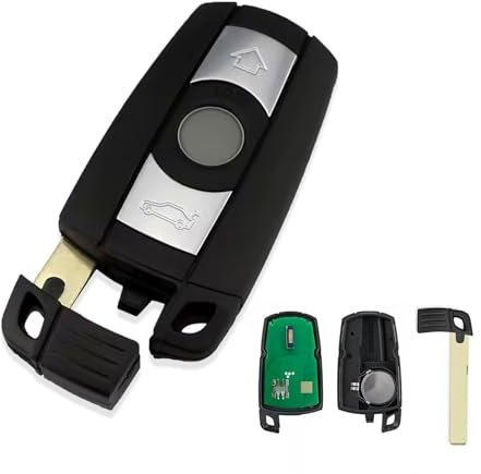 Lizbn 3 Tasten Autoschlüssel Gehäuse Fernbedienung für BMW E60 E61 E63 E64 E65 E66 E70 E71 E72 E82 E88 E89 E90 E91 E92 E93 Z4 X6 F01 F02 F03 CAS3 System mit KR55WK49127 868 MHz ID46 (PCF7945) Chip