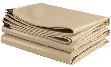 Lona impermeable y resistente de 4 x 4 m con ojales, lona de suelo plegable para exteriores, camping, jardín, carpa, protección de muebles, 0,45 mm de grosor