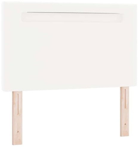 vidaXL Headboard with LED Strip Lights Wall-mounted White 100 cm PVC, Sleek Bedroom Headboard, Rectangular, Height-Adjustable, Durable, LED Wall-Mounted Design, Modern Home Furnishings, Versatile