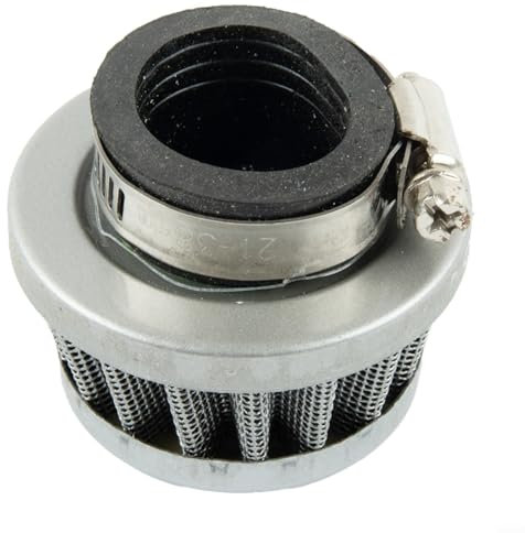 Fauhapyway Filtre à air de moto de 28 mm, nettoyant pour système d'admission en caoutchouc et métal pour Honda, Suzuki avec pince réglable