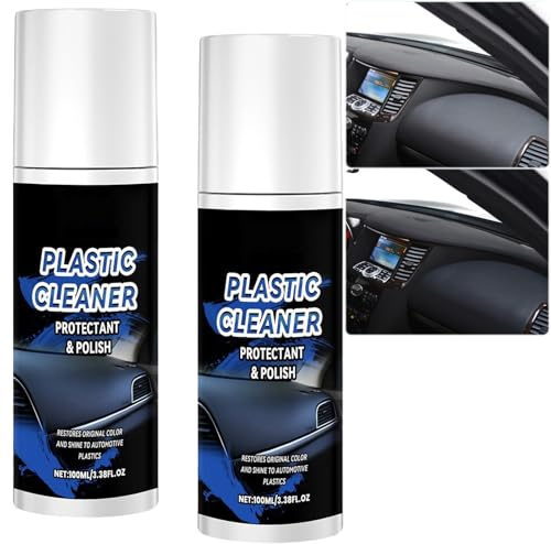 Fadefix Pro Schwarzer Kunststoff-Restaurator für Autos – All-in-One-Klarlack & wasserfreies Sprühwachs. Restauriert Zierleisten, Gummi und Leder im Innen- und Außenbereich. Schnelle Reparatur (2PCS)