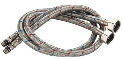 1 Paar G1/2 60 cm 80 Edelstahl-Flexschlauch for Kaltwasserarmaturen, Wasserzulaufschläuche, Badezimmerzubehör(60cm)