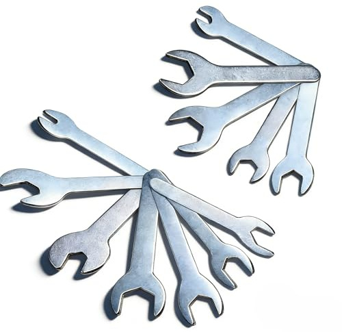 12 Pcs Open End Wrench Set, Metric U-Shaped Single Open Ended Spanner, Super Thin Small Flat Head Galvanizing Wrench, Thin Spanner Set, Mini Ratchet Spanner, Small Combination Wrenches, for Repair