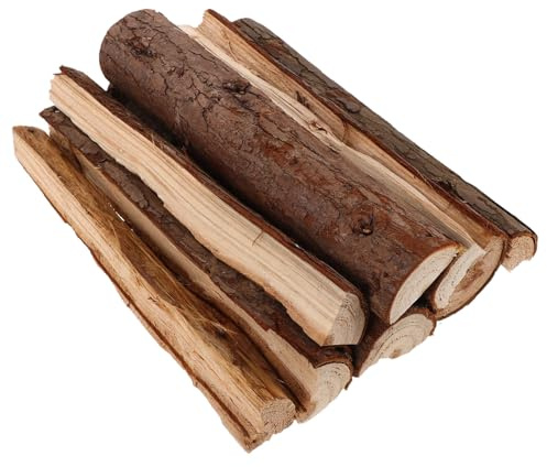 Bûches Décoratives 10 Pièces en Bois Marron au Style Rustique Réaliste | Aspect Bûche, Ambiance de Feu de Camp, pour Jardin Extérieur et Décor Intérieur