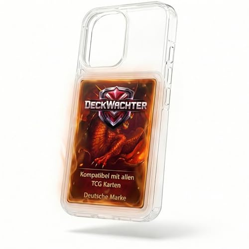 DeckWächter Sammelkarten-Display Handyhülle – Kompatibel mit iPhone, Crystal Clear Transparent, TCG Kartenhalter Case, Schutz & Showcase für Deine Lieblingskarte (Hülle für iPhone 16 Pro)