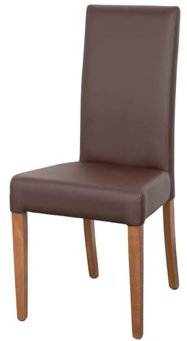 KEHO Esszimmerstühle 4er Set (ST22) - bis 120 kg - Aus massivem Buchenholz - Stühle Esszimmer - Fertig montiert (Nussbaum/Braun)