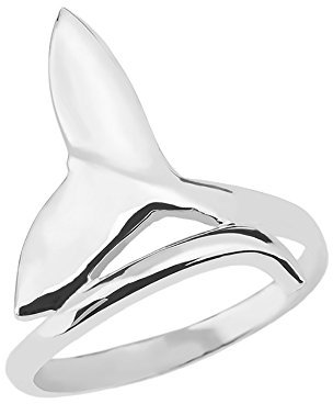 Damen Ring/Verlobungsring 925 Sterling Silber Whale Schwanz Ring