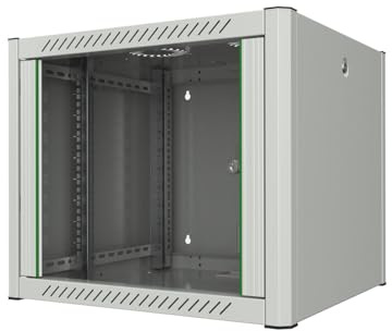 Logon RWP09U56WH Wall Mounted Rack 9U White Shelves (Rack Mounted on Wall, 9U, Glass, White, 48.3 cm (19), Passive)