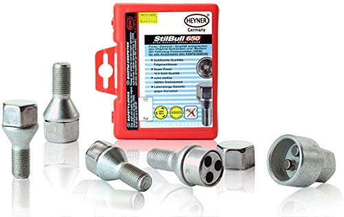 Heyner StilBull la tuerca de la rueda de bloqueo de tornillo M12x1,5 mm asiento de 60 grados, conjunto de 4 Extracción y protección anti-robo clave