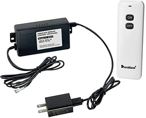 Durablow TR2001 Gas Fireplace On/Off Remote Control Kit for Millivolt Valve or Electronic Ignition Module (Input 100-240VAC)