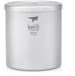 Keith Mug Double paroi en Titane avec Couvercle Ti3302, Mixte Adulte, Gris (titane), Taille unique