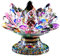 Golden.Y Kristall-Kerzenhalter, Lotus-Design, Elegantes Teelicht Kristall Glas Lotus Blume Design Kerzenständer Hochzeit Festival Tafelaufsatz Home Decoration.
