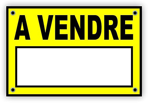 Bon'impression Panneau A Vendre - Pancarte A Vendre - Akilux 600 x 400 mm env. - Fourni avec 4 œillets pour accrochage