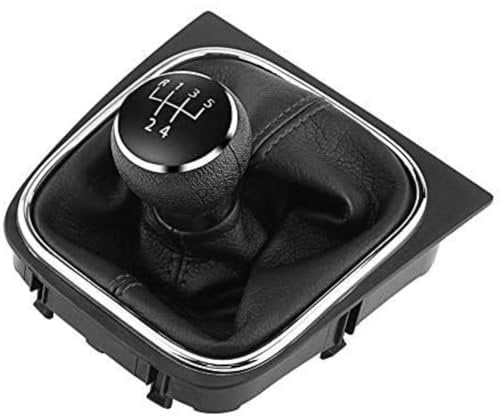 Jadeshay Schaltknauf,5 Gang Schalthebel Kopf Schalthebel Gaiter Boot Kit Kompatibel mit 6 MK5 MK6 2005-2014