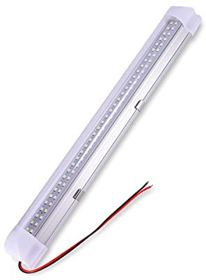 Bellanny 72 LED Innenbeluchtung, 12V 6W LED Leiste mit ON/Off Schalter, Kaltweiß Auto Innenleuchte LED Leselampe Innenlichtleiste Leuchtstofflampe für Auto Wohnmobil Van Bus Caravan Boat Küche Bad