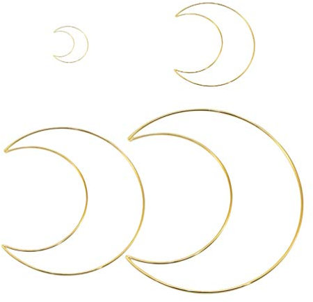 EXCEART 12 Stücke Traumfänger Metallringe Gold Mond Metall Ringe Hoops Makramee Draht Kranz Rahmen DIY Türkranz Wandkranz Rohling für Valentinstag Deko Hochzeit Dekoration