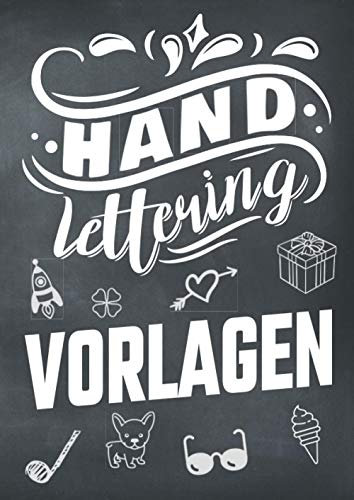 Handlettering Vorlagen: Schmuckelemente zum Verzieren von Karten, Einladungen und Tafeln - Vorlagenbuch mit 37 Themen wie Musik, Einhörner und Pflanzen -