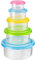 Homeshopa Food Storage Container, Set Of 5 Round Reusable Plastic Food Containers with Lids, Airtight Stackable Leak Proof Kitchen Pantry Containers, Microwave Freezer Dishwasher Safe Boxes