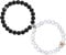 VELESAY 1 Paar Magnetisch Armbänder für Damen Herren Freundschafts Armbänder Distance Couple King Queen Armbänder BFF Armbänder Paare 8mm Perlen Armband Geschenk Schmuck