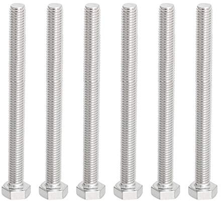 Aopin M8 x 120 mm Sechskantschrauben, Güteklasse 5.8 Edelstahl, Befestigungselemente, vollmaschinell gewindet, SUS304, 6 Stück