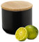 Moritz & Moritz ceramic storage tin black 400 ml - Writable - Ceramic storage tin with lid made of bamboo - Tin with lid for flour, coffee, muesli or bathroom utensils