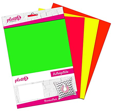 plottiX 101888 Aufbügelfolie, Mehrfarbig, 20 x 30cm