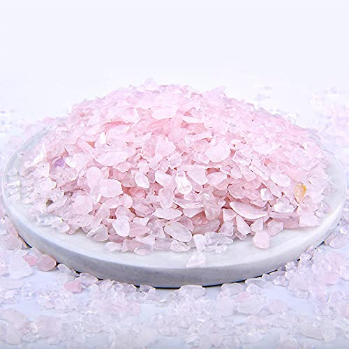 Bunte 3-5MM 20G 50G 100G gemischte natürliche Kies Chip Perlen unregelmäßige Energie Edelstein Perlen für Aquarium Bonsai Dekoration-Pink Quartz_100G