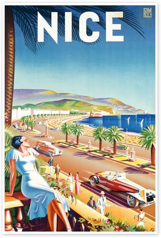 Nizza, um 1930 Poster von Eff d'Hey 40 x 60 cm Wandbilder Wanddeko