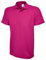 Mens & Womens Classic Polo Shirt Short Sleeve Plain Tee Top Casual Work Sports (M, Hot Pink)