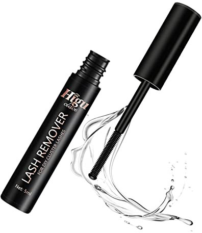 Higu clace Lash-Remover, Cluster Lash Glue-Remover, Rose Extract DIY Eyelash Extension Remover, Eyelash Glue Remover for False Eyelashes Self Use Gentle Soothing Non Irritating Eye Cleanser Oil 5ML