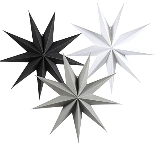 EASY JOY 3D Stern Papier zum Aufhängen, Dekoration Geburtstag Hochzeit Schlafzimmer Deko Graduierung Party 3 Stück 60 cm
