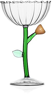 Ichendorf Milan Coupe Champagne Fleur Ambre | Collection Botanica | 28 cl | Verre borosilicate | Fait à la main