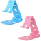 LMOGWL 2 Piezas Soporte de teléfono Plegable, Soporte de teléfono de sobremesa portátil con ángulo Ajustable, Compatible con iPhone/Samsung/y Todos los Smartphones (Azul Claro/Rosa Claro)