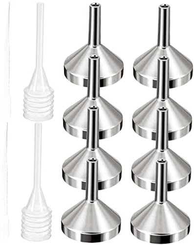 Beatifufu Mini-trichter Aus Metall Satz Mit Tropfern Zum Umfüllen Von Flüssigkeiten Für Kleine Flaschen Für Kosmetik Und Öle
