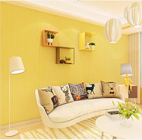 CULTS Gelb Vliestapete 9,5 m x 0,53 m Unifarben Tapete Modernes Design Gestreift Tapete für Flur Wohnzimmer Schlafzimmer Büro