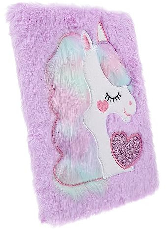 Ciieeo Plüsch Einhorn Notizbuch Für Mädchen Flauschiges Tagebuch Mit Weichem Cartoon Bezug Tragbares Kuscheliges Notizheft Zum Schreiben Planen Und Tagebuchführen